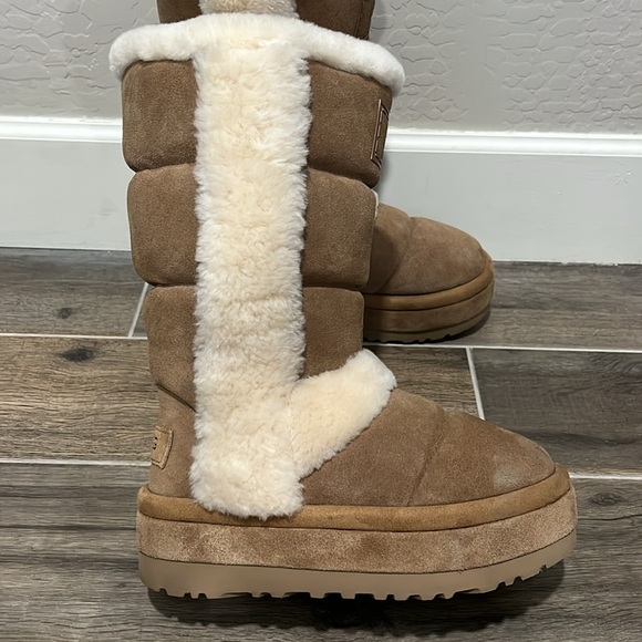 NEW UGG CLASSIC CHILLAPEAK TALL Chestnut Winter Boots Size 6 - Picture 4 of 11
